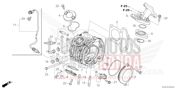 CYLINDER HEAD for MSX GROM A MAT GUNPOWDER BLACK METALLIC (NH436) from 2024